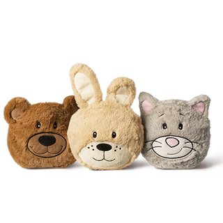 Die drei Kuschelwärmetiere Teddy, Hase und Katze